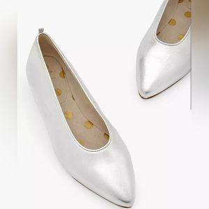 Boden Silver Flat Catriona Ballerinas